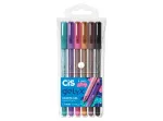 CANETA CIS GELYX EST C/6 GLITTER 