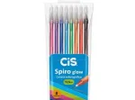 CANETA ESF CIS SPIRO 0,7MM GLOW EST C/8 