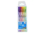 CANETA ESF POP GEL ESTOJO C/5 SORTIDA 