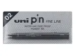 CANETA UNI PIN 0.2 PRETA CX C/12 