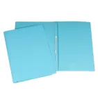 CARTAO DUPLO PLASTIF C/GRAMPO PLASTICO AZUL C/10 