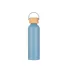 GARRAFA DE ALUMINIO C/TAMPA EM BAMBU - 500ML - BOHO AZUL BALI 