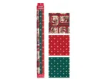 KIT PAPEL PRESENTE NOEL CARMIN SORT 70x100CM C/3 