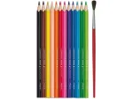 LAPIS DE COR COLOR PEPS 12 CORES AQUAREL + PINCEL 