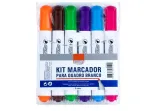 MARCADOR QUADRO BRANCO - BLISTER C/ 6 CORES 