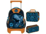 MOCHILA INFANTIL EM POLIESTER LOST WORLD C/RODINHA 16 YINS KIT 