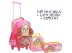 MOCHILA INFANTIL FEMININA  C/ CARRINHO POLIESTER + PVC  16 KIT 