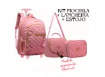 MOCHILA JUVENIL FEMININA  DE CARRINHO  18  - 45*32*15 CM KIT 