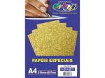 PAPEL GLITTER OURO A4 180G C/5FLS 