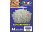 PAPEL GLITTER PRATA A4 180G C/5 FLS 