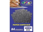 PAPEL GLITTER PRETO A4 180G C/5 FLS 