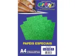PAPEL GLITTER VERDE A4 180G C/5 FLS 