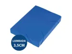 PASTA PLAST. ALVEOLAR C/ELAS. AZUL 3,5CM PC/10 