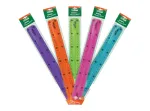 REGUA PLASTICO FLEXIVEL 30 CM CORES SORTIDAS C/25 