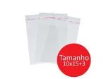 SACO ADESIVADO TRANSPARENTE 10x15+3 ABA C/100 