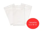 SACO ADESIVADO TRANSPARENTE C/FURO 12x18+3 C/100 