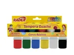 TINTA GUACHE ESCOLAR RADEX EST. C/06 CORES 15ML -  